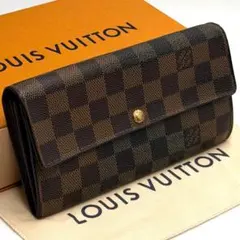 ルイヴィトン ダミエ エベヌ ポルトフォイユ サラ ブラウン 長財布のサムネイル