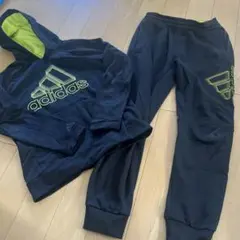 adidas フード付きジャージ ブラック/ライム