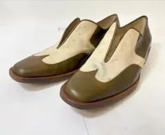 Giorgio Armani ドレスシューズ オリーブ×アイボリー 37のサムネイル