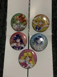 セーラームーン　オーロララメ缶バッジ　6点　ローソン