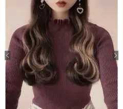 フリルネック ニット