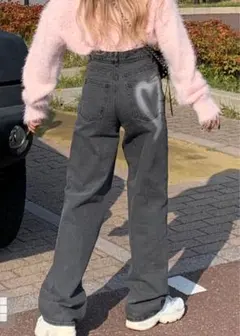 GRL ハートポイントデニムパンツ