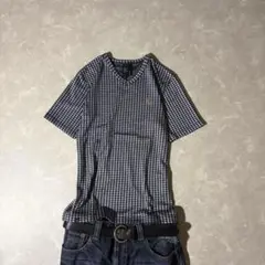 y2k archive v neck s/s tee 千鳥格子 お兄系 V系