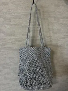 BAGMATI メタリックメッシュトートバッグ シルバー インナーバッグ付き 