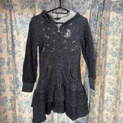 ポンポネット フード付きコート 140cm グレー 新品近い