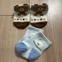 ミキハウス　MIKIHOUSE HOT BISCUITSソックスと水色くまの靴下