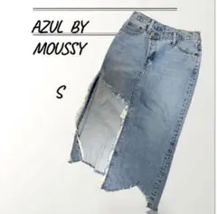 MOUSSY マウジー　デニムスカート フリンジ加工　タイトスカート Sのサムネイル