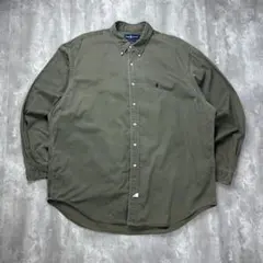ラルフローレン 刺繍ロゴ 長袖 BDシャツ カーキ 2XL 5925