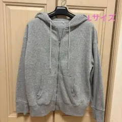 グレー ジップパーカー レディース