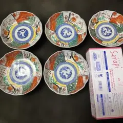 多色模様のボウル5枚セット　陶器