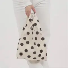 BABY BAGGU エコバッグ ブラックドット 白黒 バグゥ ホワイト系