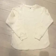 UNIQLO アイボリー ワッフルロンT Lサイズ