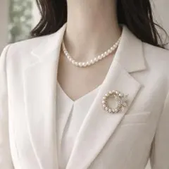 豪華2点SET パールネックレス＆蝶ブローチ セレモニー 入園入学 卒園式