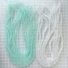 ボタンカットガラス✽ 4mm. 6mm 15連　まとめ売り　no.142