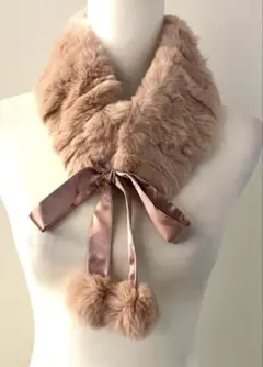 ピンク リアルファー マフラー faviora