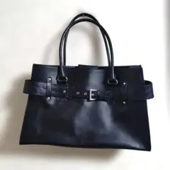 極美品 ランセル レザー トートバッグ A4収納可 大容量 黒 本革 肩掛け 