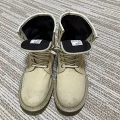 ベージュ キャンバス ミリタリーブーツ