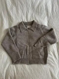 【美品】NYU NYU グレー ニット ジップアップセーター