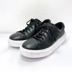 クラークス Clarks スニーカー レザー 黒 レディース 24cm 厚底のサムネイル