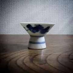 骨董 時代ガラス 希少 花象嵌 反り口 ビアグラス ピルスナー コップ