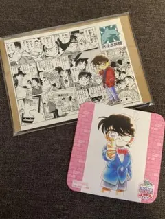 厚紙補強発送★コナンカフェ イラストカード・コースターセット