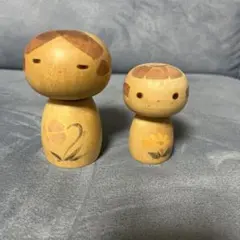 豆こけし 2体セット 昭和レトロ 木製 ミニこけし 民芸品 - メルカリ
