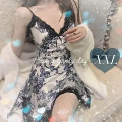 ベビードール 花柄 セクシー　ランジェリー　レース　エレガント　ナイト XXL