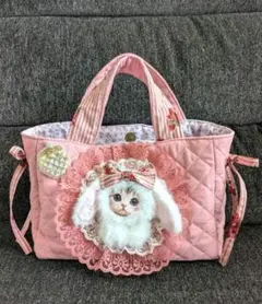 猫 パネル生地 インド刺繍生地 ファートートバッグ♡ - メルカリ