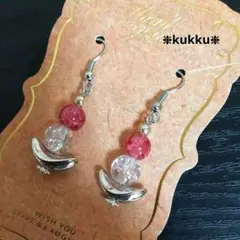 ピアス　クラッシュローズ　男女兼用　　　　　　　　　新品未使用　ハンドメイド