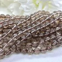 高品質スモーキークォーツ　128面カット　約8ｍｍ　24粒約18cm　ビーズ特価