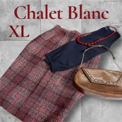 【Chalet Blanc 】リネンコットンサマーツィードタイトスカート 13号のサムネイル