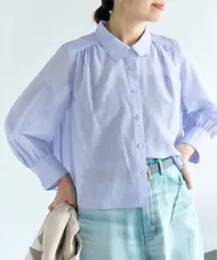 IENA イエナ コットンシルククロップドシャツブラウス