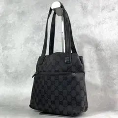GUCCI GGキャンバス ショルダーバッグ 黒 101343 Vintage - メルカリ