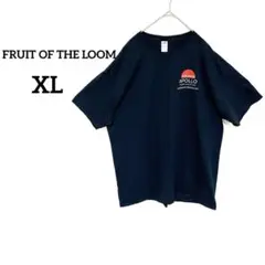アメリカ古着フルーツオブザルーム メンズ半袖TシャツXLアポロ 企業ロゴ黒 綿