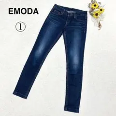 【エモダ EMODA】スキニーデニム ジーンズ パンツ ブルー系 カジュアル ①のサムネイル