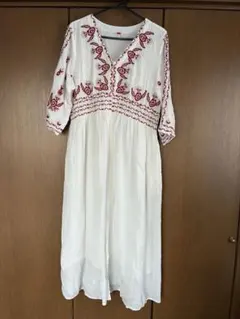 3/17まで最終値下げ　チチカカ　エスニック刺繍ロングワンピース