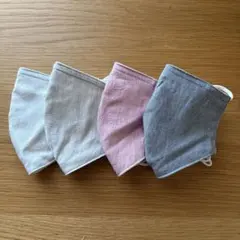 立体布マスク4枚セット　鼻針金　ゴム調節可