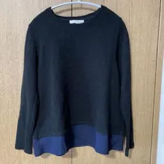 シューラルー　レイヤードデザイン 黒 長袖ニット