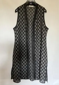 Saint Joie薄手ニットロングベスト　ジレ　（ナイガイ）