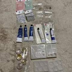 UV-LEDレジン液 クリアハード パールゴールド　パールブルー　5本セット