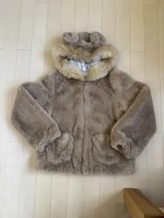 anyFAM熊フード付きベージュジャケット 140cm