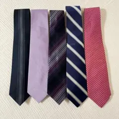 ⑨ 【まとめ売り】 ブランド ストライプ ソリッド 5本セット