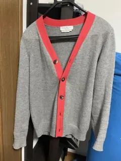 Salvatore Ferragamo グレー レッド カーディガン M