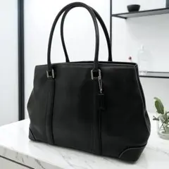 COACH　A4収納　ビジネス　トートバッグ　レザー　7585 ブラック　コーチ
