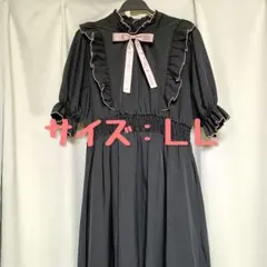 しまむら×青木美沙子×NINA'S/しまみさ/二ナス/ワンピース/黒ピンク/LLのサムネイル