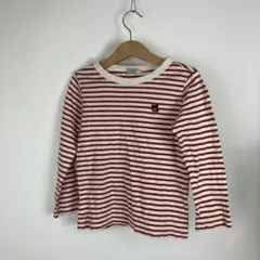 DOUBLE.B ミキハウス 赤白ボーダー長袖Tシャツ110