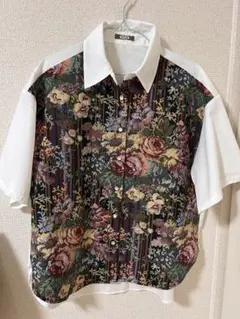 kutir ゴブラン織り 花柄 半袖シャツのサムネイル