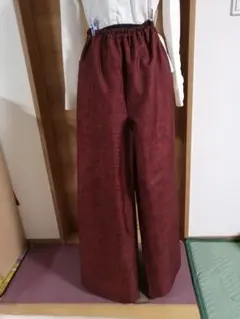 着物リメイクワイドパンツ