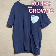 ロデオクラウンズ　レディース　サイズS　半袖　紺　Ｖネック　Tシャツ