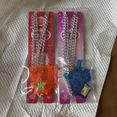 ネックレス 2個セット オレンジ星型 青手のひら型